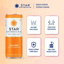 Thumbnail Thùng 12 lon STAR KOMBUCHA Cam Đào / Peach (250ml/lon)- Trà lên men vi sinh hỗ trợ tiêu hóa 1
