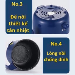 Thumbnail Nồi Lẩu Điện Nấu Mì Mini 2 Tầng Có Giá Hấp Đa Năng – Bộ Nồi Đa Năng Nướng, Luộc, Xông Mũi Họng, Chiên Chống Dính Amalife 3