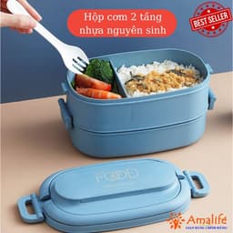 Thumbnail Cặp Lồng Đựng Cơm 2 Tầng Nhựa PP - Chọn Màu – Hộp Cơm Nhựa Nguyên Sinh Cao Cấp Đựng Đồ Ăn Chính Hãng Amalife 2