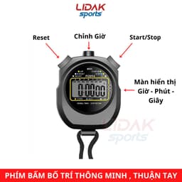 Thumbnail Đồng hồ bấm giây, đo thời gian chính hãng PC894. Bấm giờ thể thao nhớ 1LAP LIDAK SPORT 3