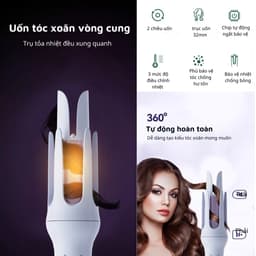 Thumbnail Máy Uốn Tóc Xoay 360 Độ Nanomax XN-391 Tích Hợp Ion, 4 Mức Nhiệt Điều Chỉnh Tiện Lợi, Bh 6 Tháng 2