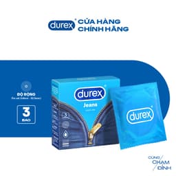 Thumbnail Durex Jeans cơ bản, bôi trơn, size 52.5mm, hộp 3 bao 2