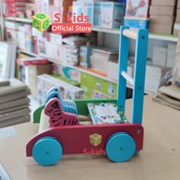 Thumbnail Xe Tập Đi Bằng Gỗ Cho Bé Có Vòng Cao Su Chống Trượt. Đồ Chơi Trẻ Em Thông Minh S-Kids 3