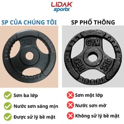 Thumbnail Tạ gang, bánh tạ gang 3kg phi 30 tạ đúc đặc nguyên khối hàng loại một - LIDAK SOPRT 3