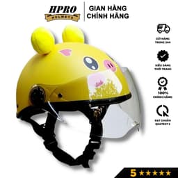 Thumbnail Mũ bảo hiểm cho bé Hpro helmet, an toàn cho trẻ em từ 3-8 tuổi, có kính chắn gió, họa tiết heo xinh đáng yêu 1
