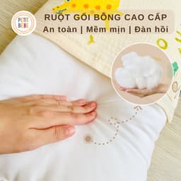 Thumbnail Gối nằm cho bé mẫu giáo tiểu học muslin Petit Bebe 30x50cm mềm mát thoáng khí 2