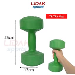 Thumbnail Tạ tay nhựa LIDAK 4kg, quả tạ tập tay bọc nhựa tập gym có lõi thép - LIDAK SPORT 1