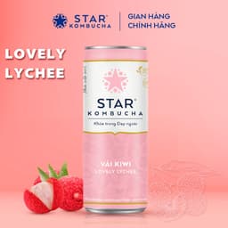 Thumbnail Thùng 12 lon trà STAR KOMBUCHA Vải Kiwi / Lychee (250ml/lon) - Trà lên men vi sinh hỗ trợ tiêu hóa 3