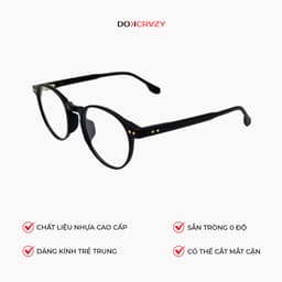 Thumbnail Gọng kính DOKCRAZY DANO mắt tròn nam nữ thời trang chất liệu cao cấp, nhẹ, Chống ánh sáng xanh,UV400 2