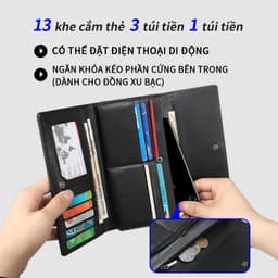 Thumbnail Ví dài đựng thẻ Tigernu 8080 chống thấm nước 2