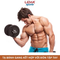Thumbnail Tạ gang 5kg, bánh tạ tập gym lỗ phi 30 đúc nguyên khối được sử lý bề mặt trước khi sơn - LIDAK SPORT 4