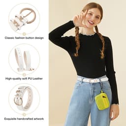 Thumbnail Dây thắt lưng AIJOLEN da PU có khóa cài kim loại trang trí quần jean thời trang dành cho nữ 2