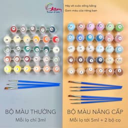 Thumbnail Tranh số hoá tự tô màu theo số đêm trăng tuyết rơi GAM kèm khung đã căng PC4645 lọ màu 5ml 1