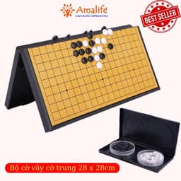 Thumbnail Bộ cờ vây nam châm cỡ trung 28x28cm có bàn là hộp đựng có thể chơi caro chính hãng Amalife 2