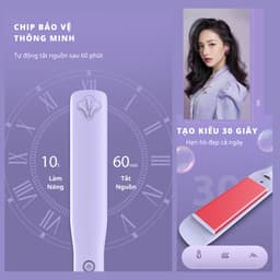 Thumbnail Máy Uốn Tóc Dập Xù Nanomax XN-838, Nẹp Vuông, Bấm Phồng Chân Tóc Tự Nhiên Không Lộ Nếp, Tích Hợp Ion Bảo Vệ Tóc 4