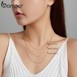 Thumbnail Vòng cổ BAMOER bạc S925 dạng chuỗi xích nhiều kiểu dáng có thể điều chỉnh chiều dài 2