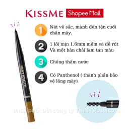 Thumbnail Bút Chì Kẻ Lông Mày Kissme Lõi Chì Sáp Chống Trôi Màu Tự Nhiên Kissme Heavy Rotation Eyebrow Pencil 0.09g 1