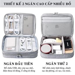 Thumbnail Túi Đựng Phụ Kiện Điện Thoại 2 Ngăn Lớn Cải Tiến Nhiều Ngăn Chống Nước, Chống Sốc Chính Hãng Dododios 1