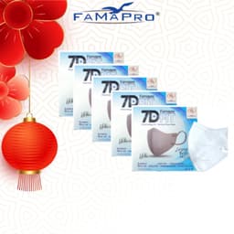 Thumbnail Famapro 7D FIT Combo 5 hộp Khẩu trang y tế cao cấp kháng khuẩn 5 lớp (10 cái/ hộp) 2