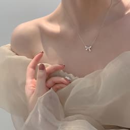 Thumbnail Dây chuyền nữ LAMY Bow Necklace Silver 6019 3