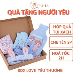 Thumbnail Túi chườm nóng bụng kinh PUHA, chờm ấm đau cho bạn giảm đau cho bạn nữ, quà tặng sinh nhật bạn gái mẫu love you 1