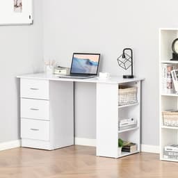 Thumbnail NEVA, Bàn làm việc 3 ngăn tủ kéo kèm kệ sách DEK_062, 120x48x77cm, Scandi Home 1