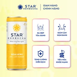 Thumbnail Thùng 12 lon STAR KOMBUCHA Xoài Kiwi / Mellow Mango (250ml/lon) -Trà lên men vi sinh hỗ trợ tiêu hóa 1