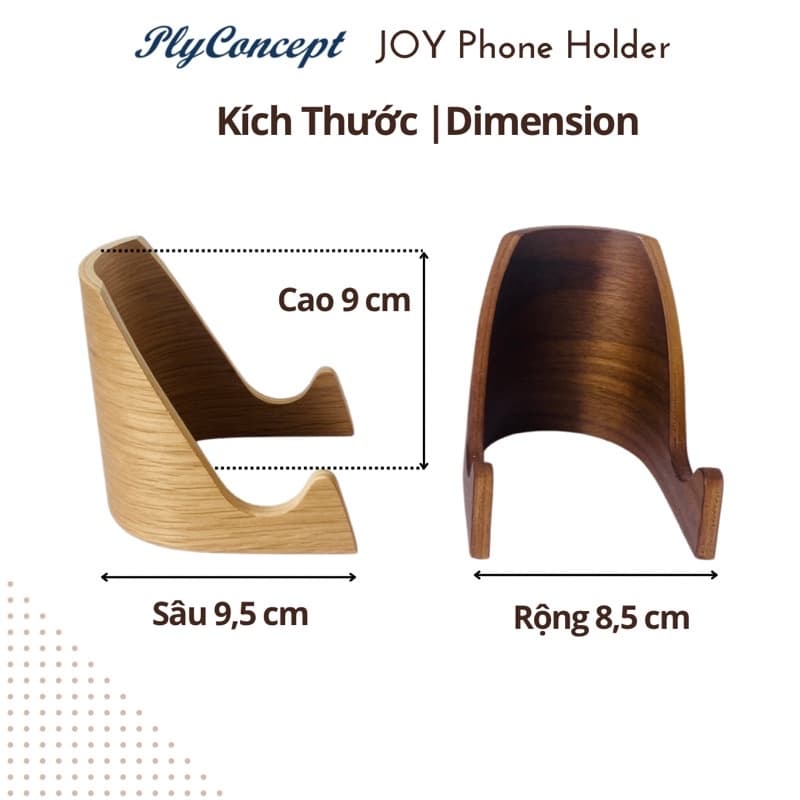 Ảnh Giá đỡ điện thoại Nằm Ngang, Kindle, Name card gỗ uốn cong PlyConcept Phone Holder 2