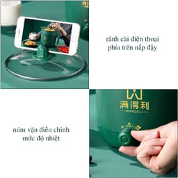 Thumbnail Nồi Lẩu Điện Nấu Mì Mini 2 Tầng Có Giá Hấp Đa Năng – Bộ Nồi Đa Năng Nướng, Luộc, Xông Mũi Họng, Chiên Chống Dính Amalife 4