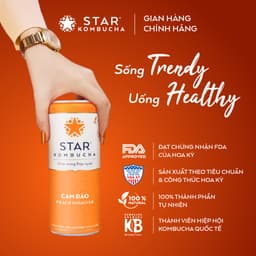 Thumbnail Thùng 12 lon STAR KOMBUCHA Cam Đào / Peach (250ml/lon)- Trà lên men vi sinh hỗ trợ tiêu hóa 3