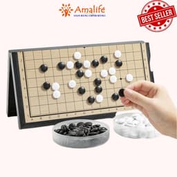 Thumbnail Bộ cờ vây nam châm cỡ trung 28x28cm có bàn là hộp đựng có thể chơi caro chính hãng Amalife 4