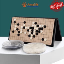 Thumbnail Bộ cờ vây nam châm cỡ lớn 37x37cm kiêm cờ ca rô có bàn là hộp đựng chính hãng Amalife 2