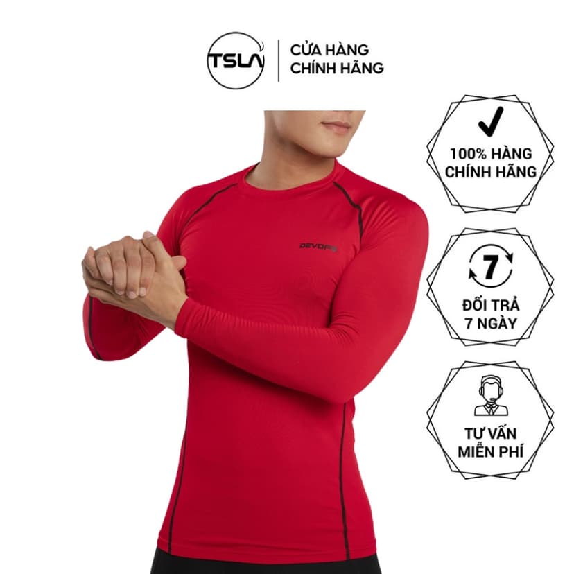 Ảnh Áo giữ nhiệt nam LÓT LÔNG cừu vải mềm mịn nhẹ thoáng khí form ôm mỏng co giãn tốt mặc ấm DET1034 2