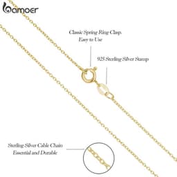 Thumbnail Vòng cổ BAMOER bạc S925 dạng chuỗi xích nhiều kiểu dáng có thể điều chỉnh chiều dài 3