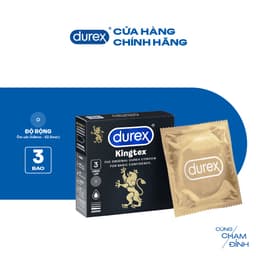 Thumbnail Bao cao su Durex Kingtex ôm sát, bôi trơn, size 49mm, hộp 3 bao 2