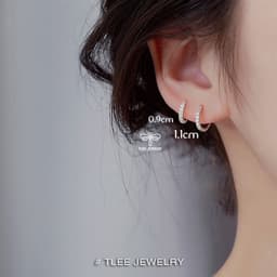 Thumbnail Khuyên tai bạc nữ TLEE tròn nạm đá sang trọng TLEE JEWELRY B0124 3