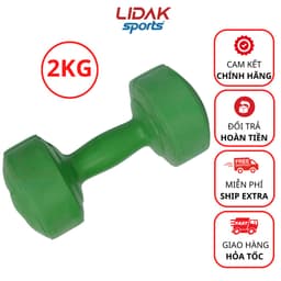 Thumbnail Tạ tay nhựa 2kg Lidak, bên trong ruột tạ có lõi thép - LIDAK SPORT 3
