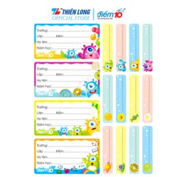 Thumbnail Combo 100 nhãn vở học sinh có keo dán Thiên Long Điểm 10 TP-NBL006 3