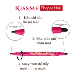 Thumbnail Bút chì kẻ mí mắt hai đầu Kissme lõi siêu mịn lâu trôi không thấm nước Kissme Heroine Make Quick Eyeliner 0.1g 3
