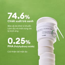 Thumbnail Bông Tẩy Tế Bào Chết Hoá Học Dịu Da (0.25 % PHA, Trà Xanh) COSRX One Step Green Calming Pad 70 Miếng 3