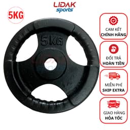 Thumbnail Tạ gang 5kg, bánh tạ tập gym lỗ phi 30 đúc nguyên khối được sử lý bề mặt trước khi sơn - LIDAK SPORT 1