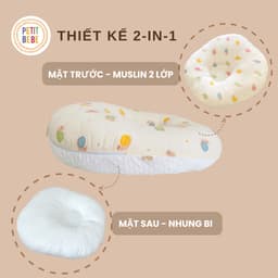 Thumbnail Gối chống trào ngược cho bé Petit Bebe muslin thoáng mát an toàn cho trẻ sơ sinh nhiều họa tiết 4
