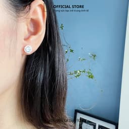 Thumbnail Khuyên Tai Bạc Tròn Nữ DẾ BẠC 925 Kiểu Dáng Cupcake Đính Đá Lấp Lánh Tiểu Thư Sang Trọng K2122 2