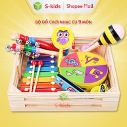 Thumbnail Đồ chơi âm nhạc cho bé S-kids, Bộ nhạc cụ nhiều chi tiết bằng gỗ cho trẻ sơ sinh 1