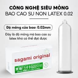Thumbnail Bao cao su Sagami 002 - siêu mỏng 0.02mm - non latex - hộp 12 chiếc 2