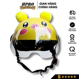 Thumbnail Mũ bảo hiểm cho bé Hpro helmet, an toàn cho trẻ em từ 3-8 tuổi, có kính chắn gió, họa tiết heo xinh đáng yêu 3