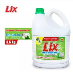 Thumbnail Nước rửa chén LIX siêu đậm đặc trà xanh 3.6kg NT360 làm sạch dầu mỡ không hại da tay - Lixco Việt Nam 3