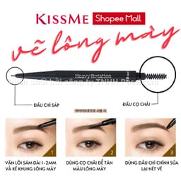 Thumbnail Bút Chì Kẻ Lông Mày Kissme Lõi Chì Sáp Chống Trôi Màu Tự Nhiên Kissme Heavy Rotation Eyebrow Pencil 0.09g 2