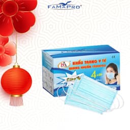 Thumbnail Khẩu trang y tế 4 lớp kháng khuẩn Famapro ( 50 cái/ hộp) 1