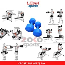 Thumbnail Tạ tay nhựa 3kg Lidak, tập tay bọc nhựa, lõi thép chống gãy - LIDAK SPORT 4